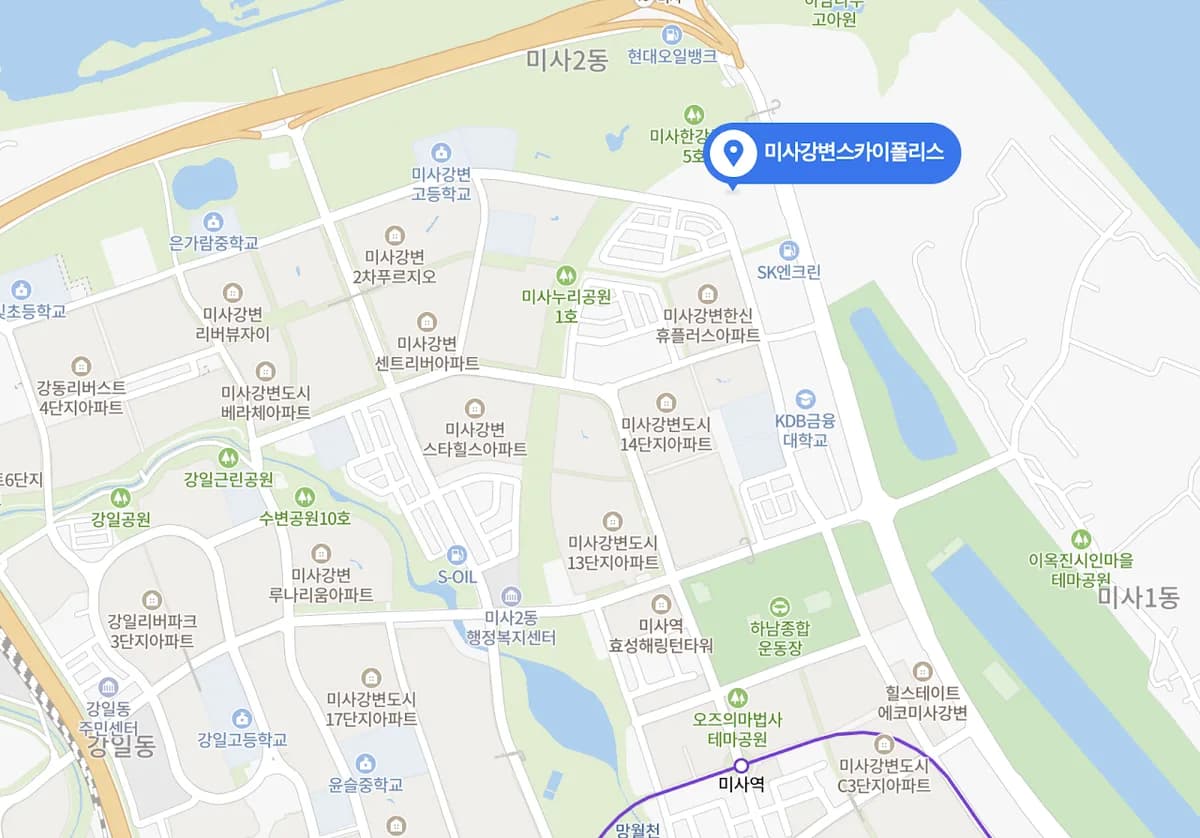 Map around Skypolis, 135 Misagangbyeonhangang-ro, Hanam-si