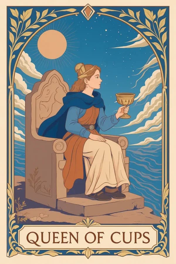 루나 덱의 Queen of Cups 카드